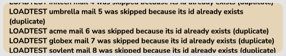 Import results showing reasons for skipped entries